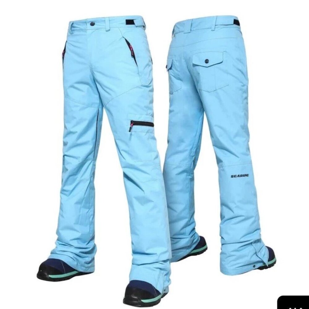Searipe Women's SKI Pant Sky Blue Water-Resistant Outdoor Snow Pants SIZE S